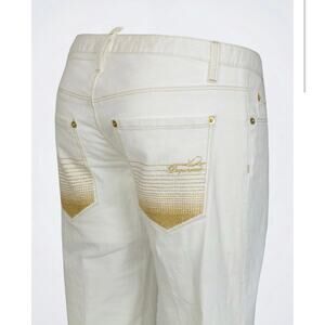 NWT DSQUARED2 Ivory Jeans Straight Leg Low Rise Y2K Women’s Size 42‎ (6 US)